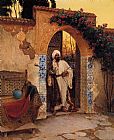 Rudolf Ernst Canvas Paintings - By the Entrance
